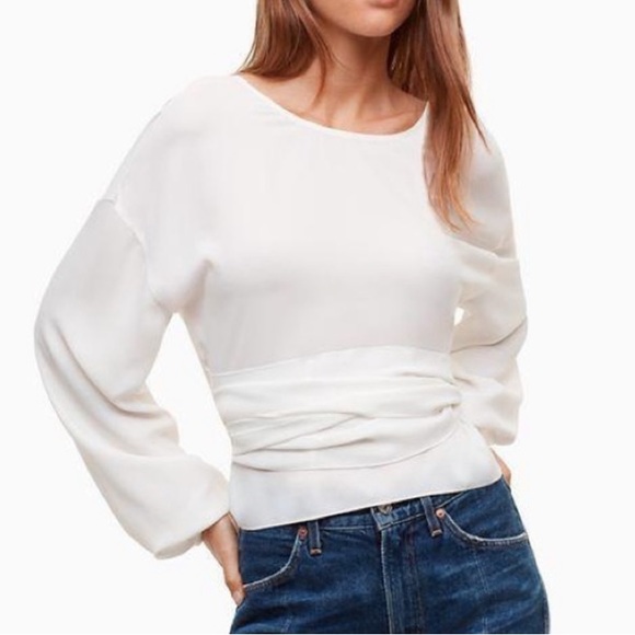 Aritzia Tops - Wilfred Aritzia Foix Blouse in White size XS Reversible Wrap Long Sleeve Top